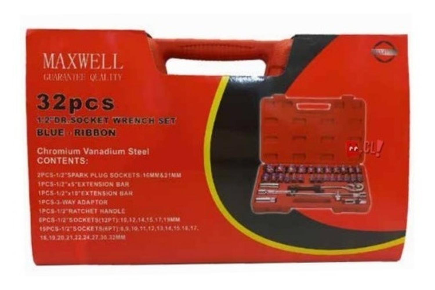 SET HERRAMIENTAS MAXWELL CAJA DADOS 32 PIEZAS CHICHARRA PS - 3