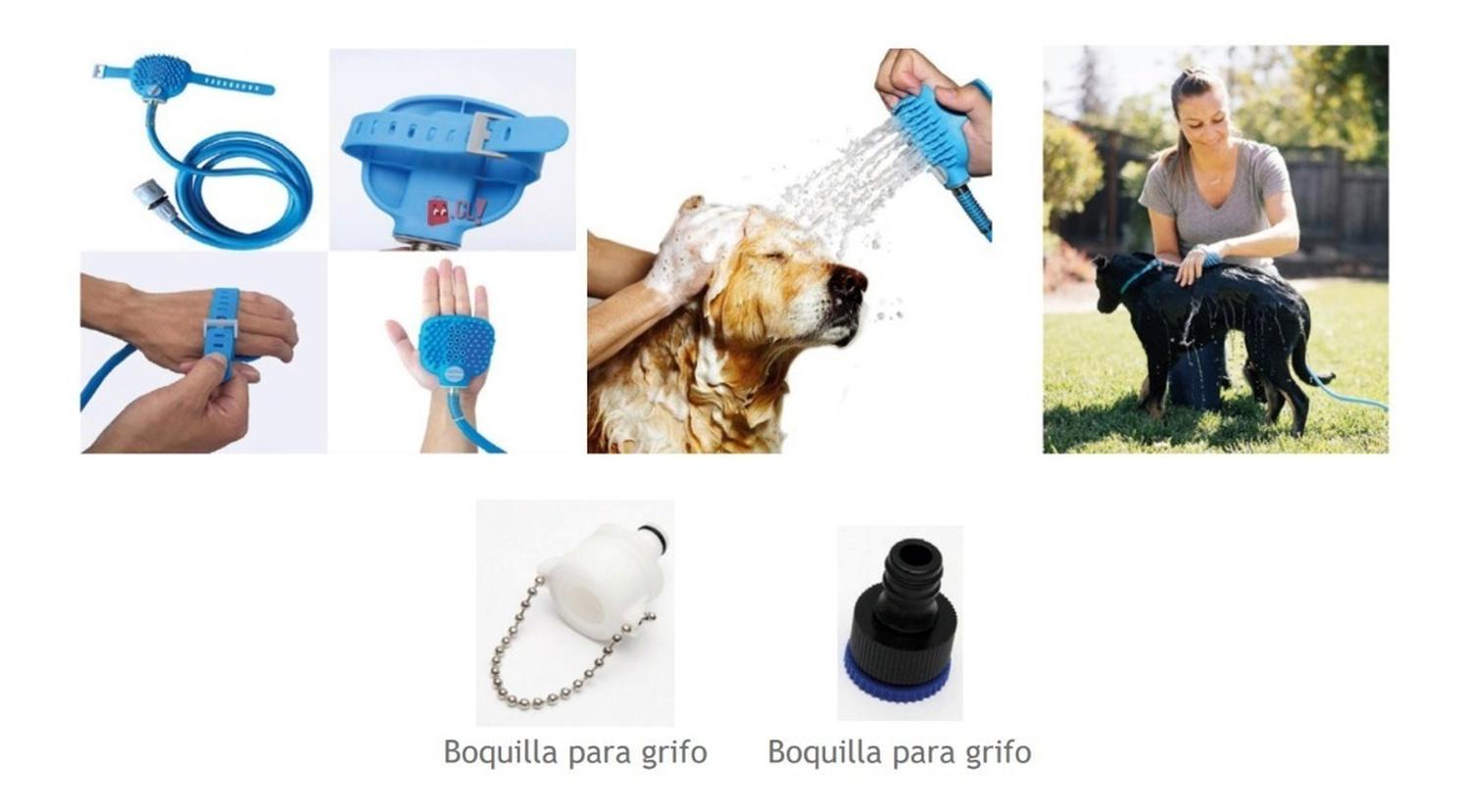 MANGUERA PERROS PUNTOSTORE CEPILLO CON GUANTE BAÑO MASCOTA PS - 2