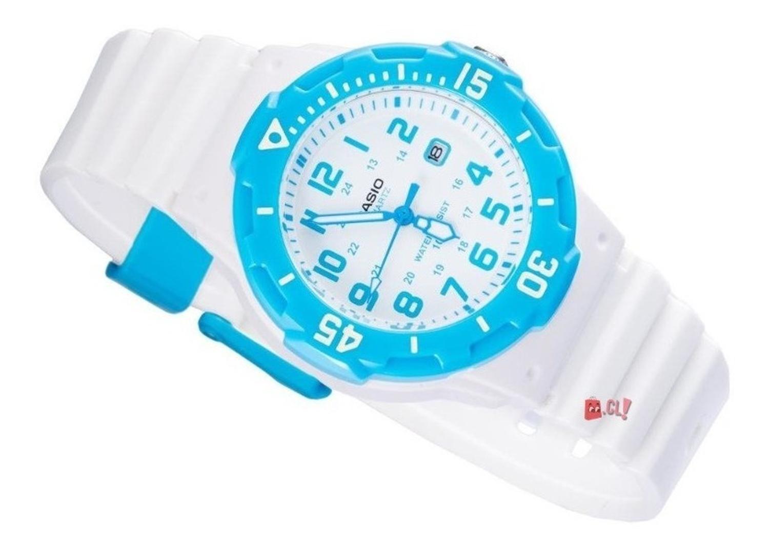 RELOJ CASIO UNISEX ANALOGICO BLANCO CON CELESTE 200H2BV PS - 2