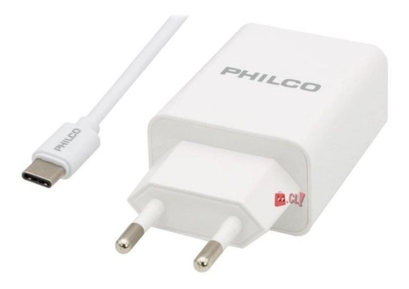 CARGADOR DOBLE USB CARGA RÁPIDA + CABLE TIPO C BLANCO - PS - 3