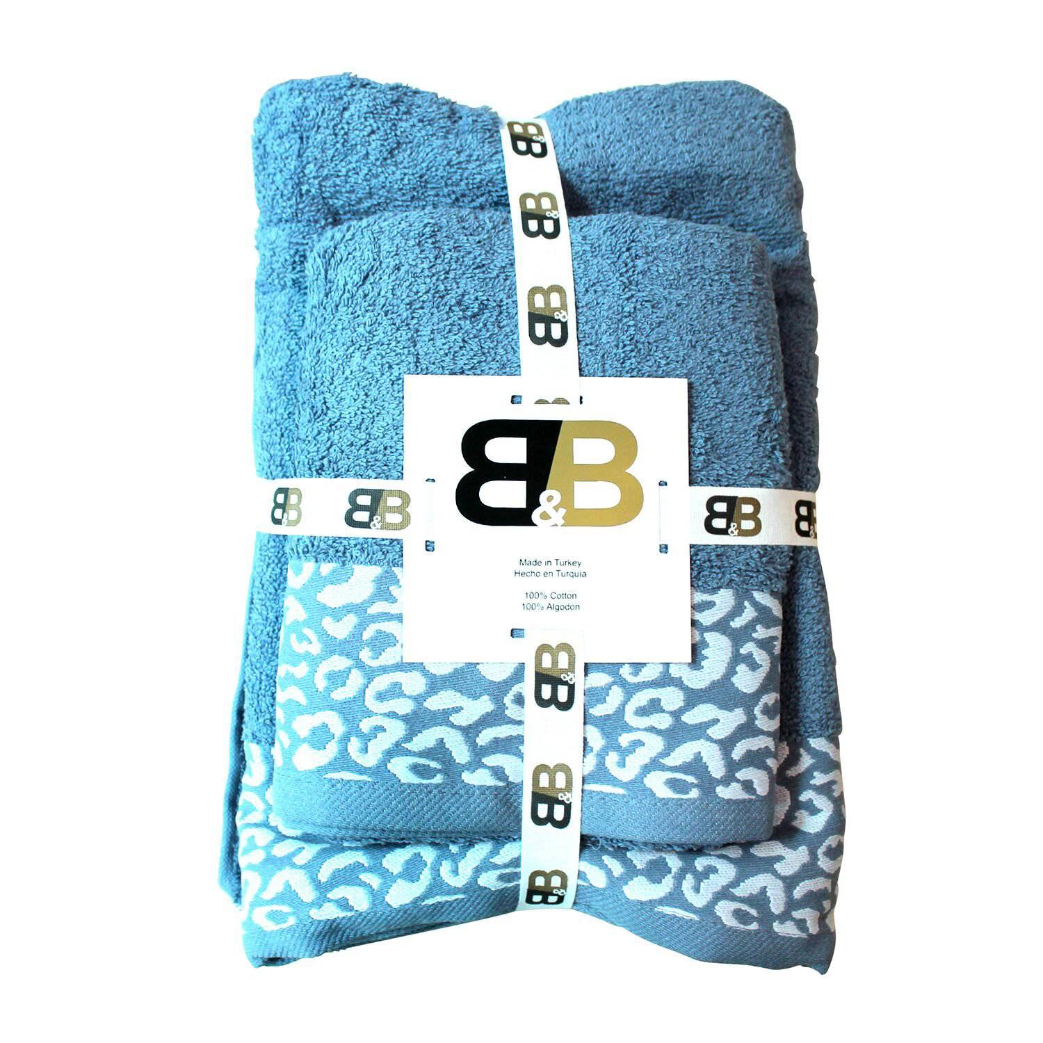 JUEGO DE DOS TOALLAS TURCAS AZUL/DISEÑO B&B KITCHEN - PUNTOSTORE - 1