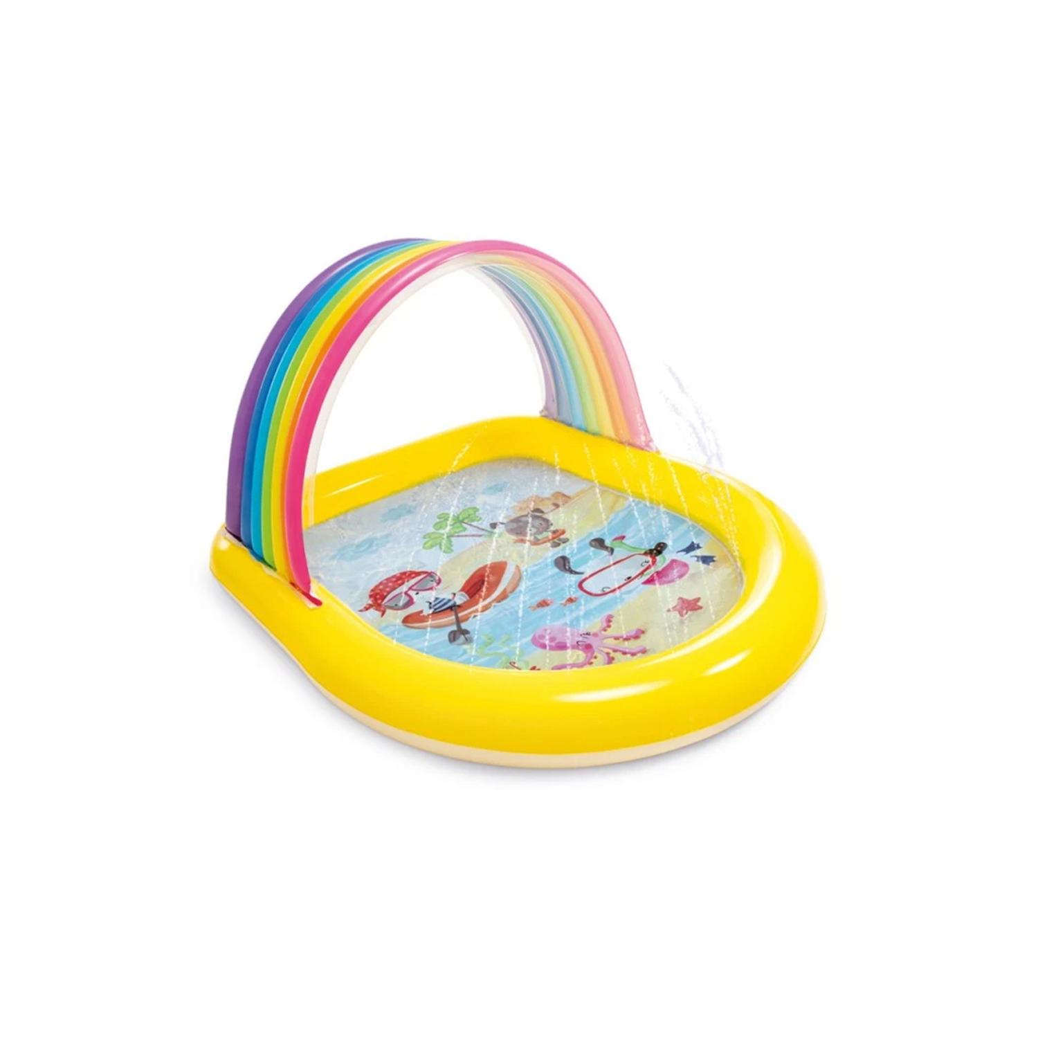PISCINA INTEX ARCOIRIS INFLABLE CON CHORRITOS 86X130 CM - 1