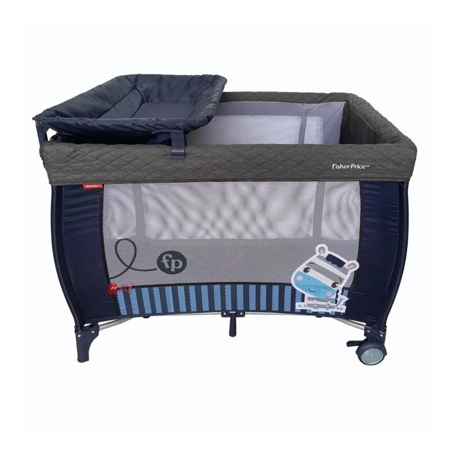 CUNA FISHER PRICE FP-DIXIEBLUE METAL AZUL PACK & PLAY MUDADOR Y PAÑALERA PS - 1