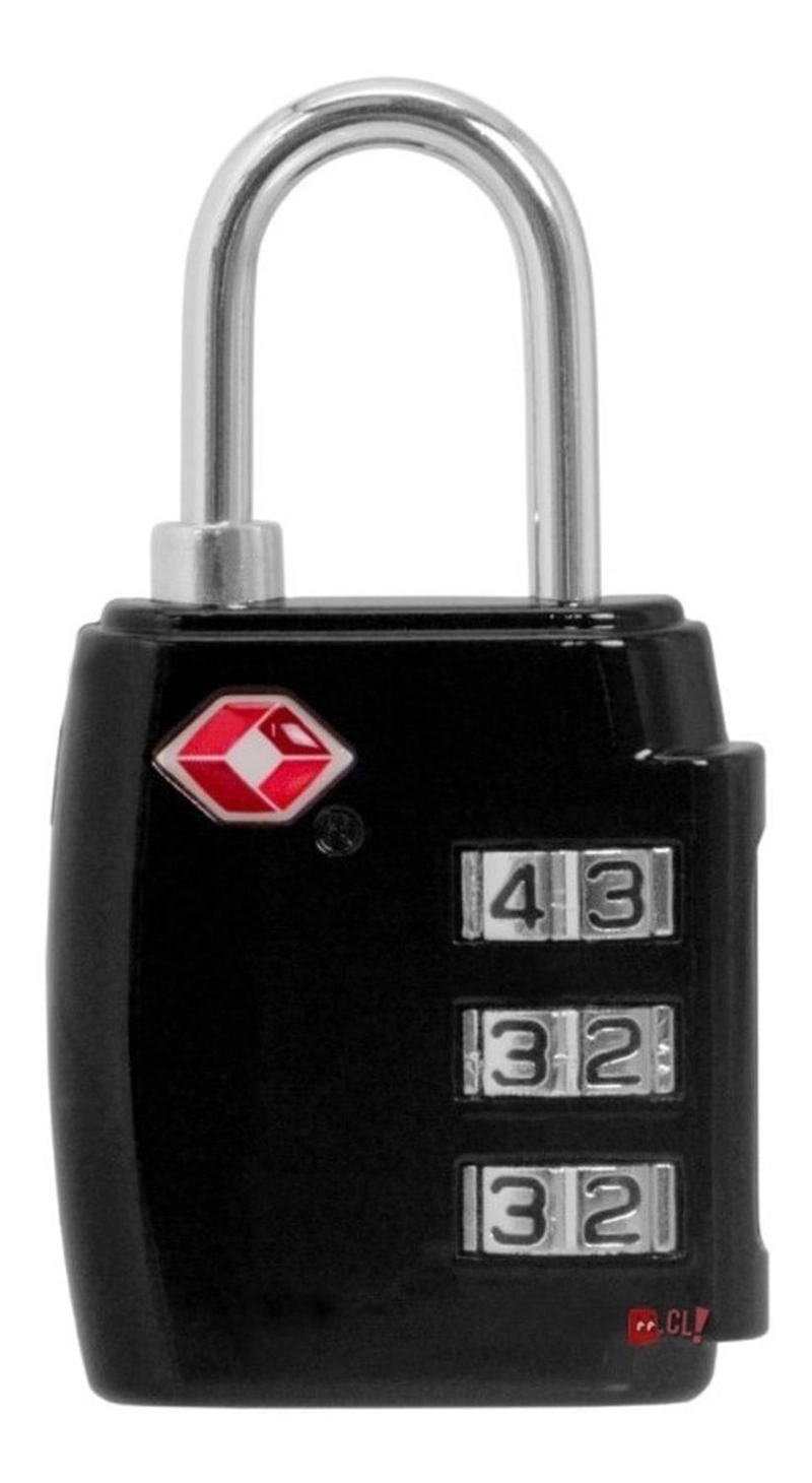 CANDADO PUNTOSTORE SEGURIDAD PARA BOLSOS Y MALETAS CON CLAVE NEGRO PS - 1
