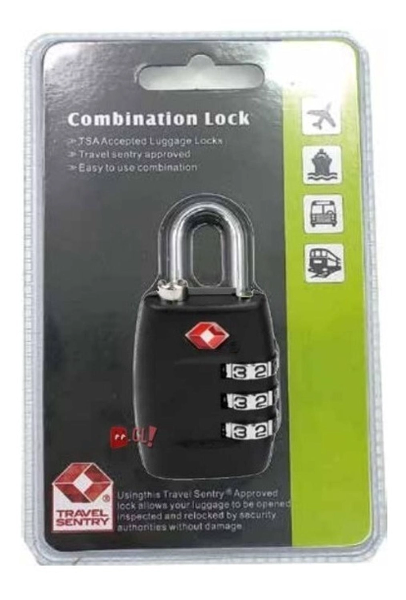 CANDADO PUNTOSTORE SEGURIDAD PARA BOLSOS Y MALETAS CON CLAVE NEGRO PS - 2