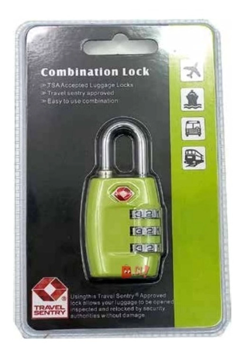 CANDADO PUNTOSTORE SEGURIDAD PARA BOLSOS Y MALETAS CON CLAVE VERDE PS - 2