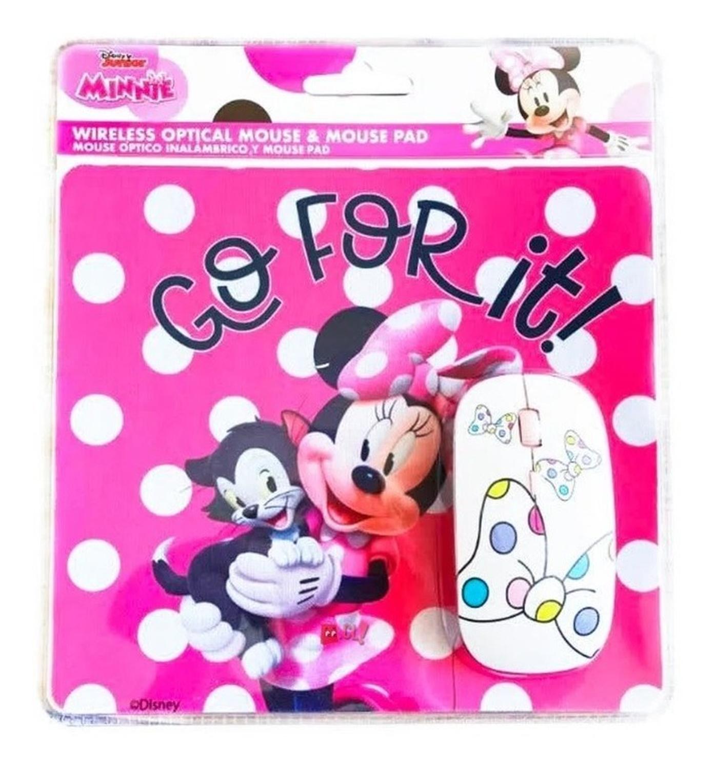 MOUSE INALÁMBRICO DISNEY KIT + PAD DISEÑO MINNIE ROSA PS - 2