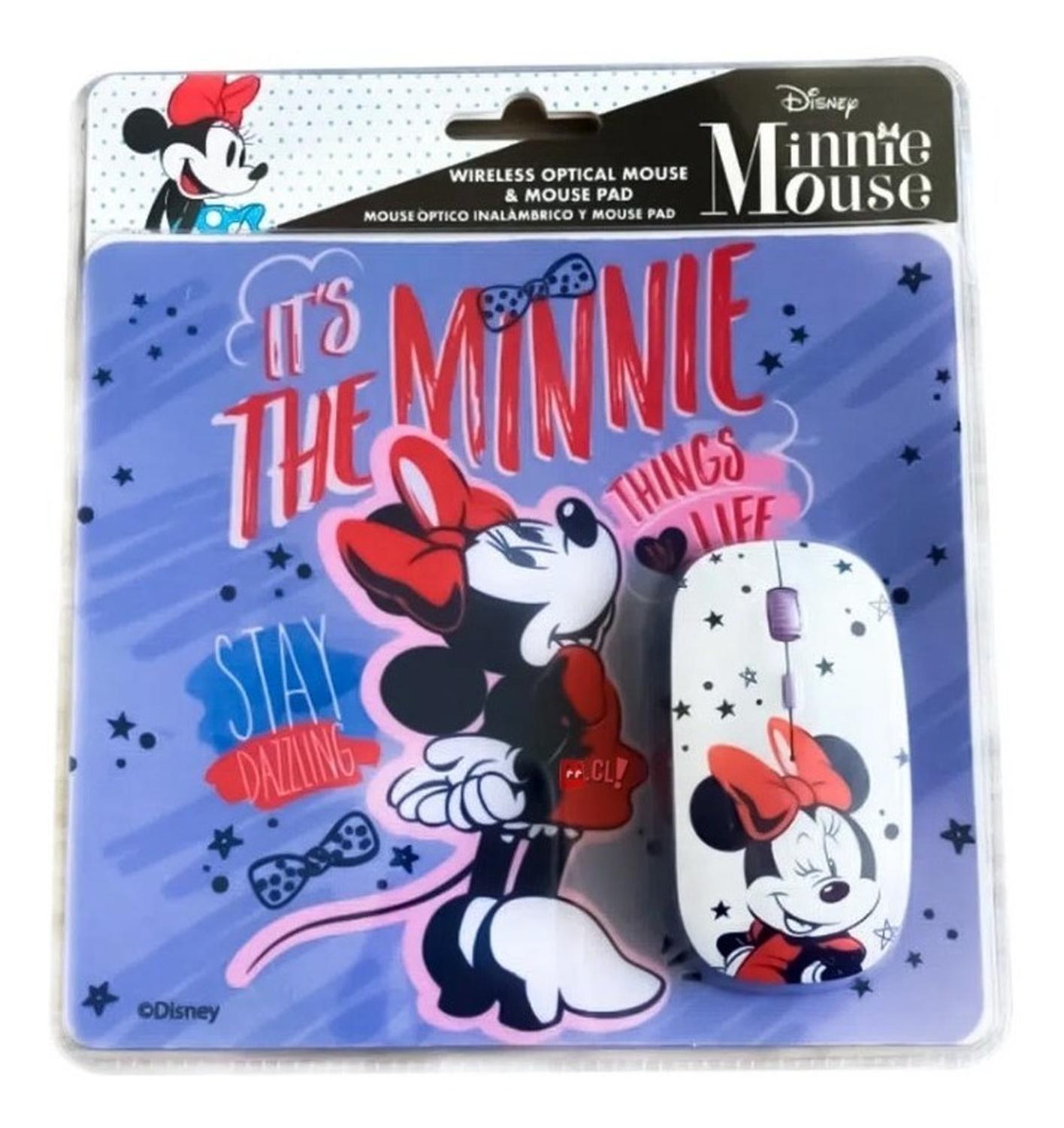 MOUSE INALÁMBRICO DISNEY KIT + PAD DISEÑO MINNIE PS - 2