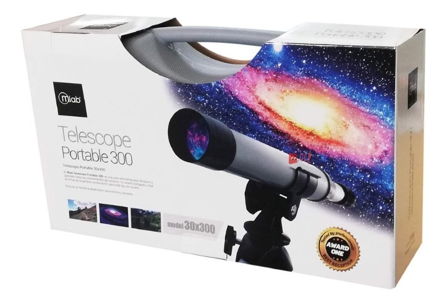 TELESCOPIO MLAB 30 MM 30×300MM PORTABLE CON TRÍPODE Y MALETA PS - 3