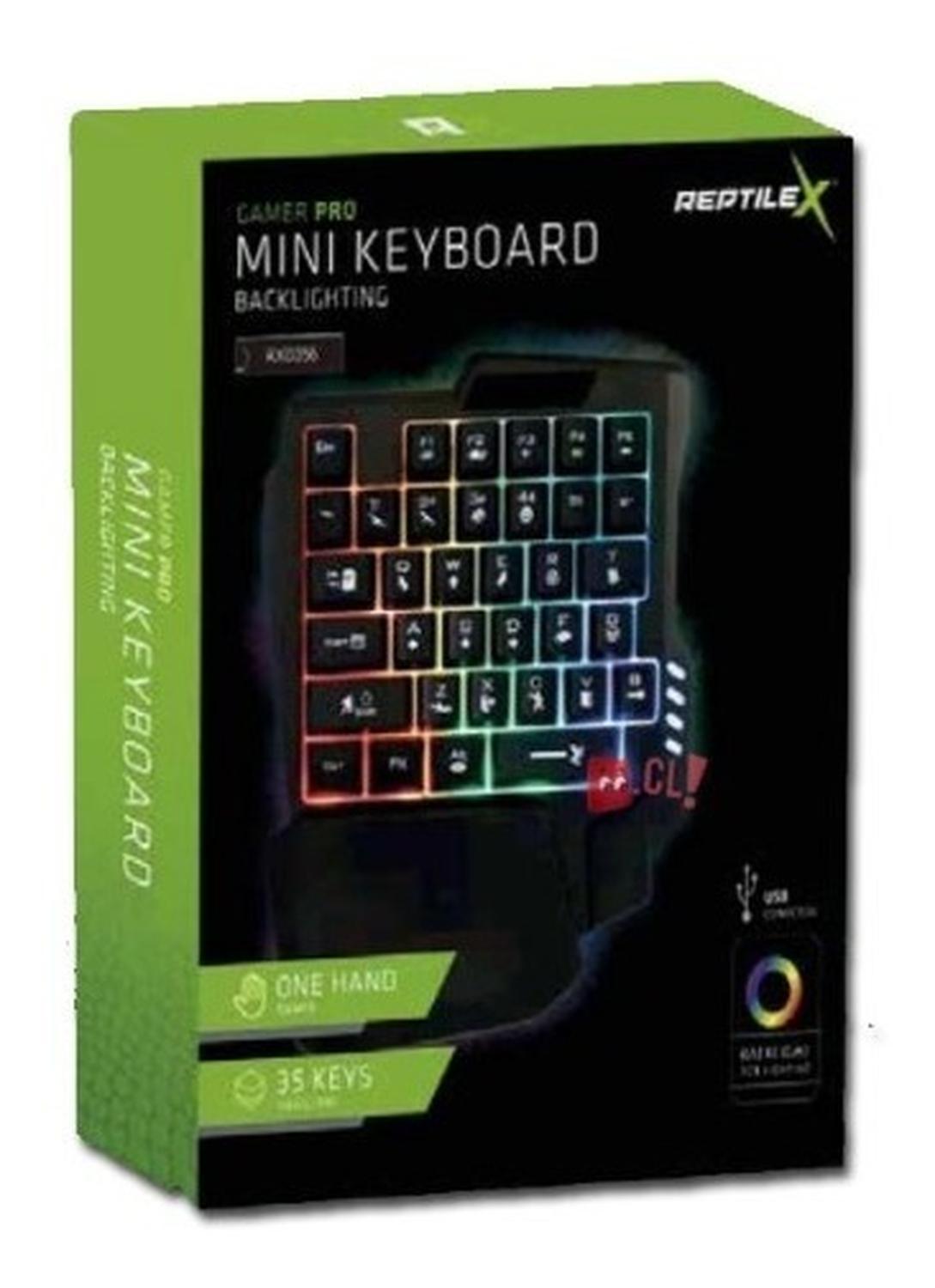 TECLADO GAMER UNIVERSAL REPTILEX BACKLIGTHNING DE UNA MANO 35 TECLAS RETROILUMINADO PS - 2