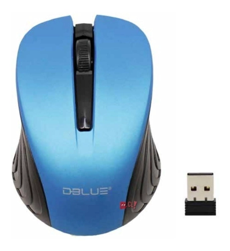 MOUSE INALAMBRICO OPTICO CON RECEPTOR MICRO USB AZUL - PS - 2