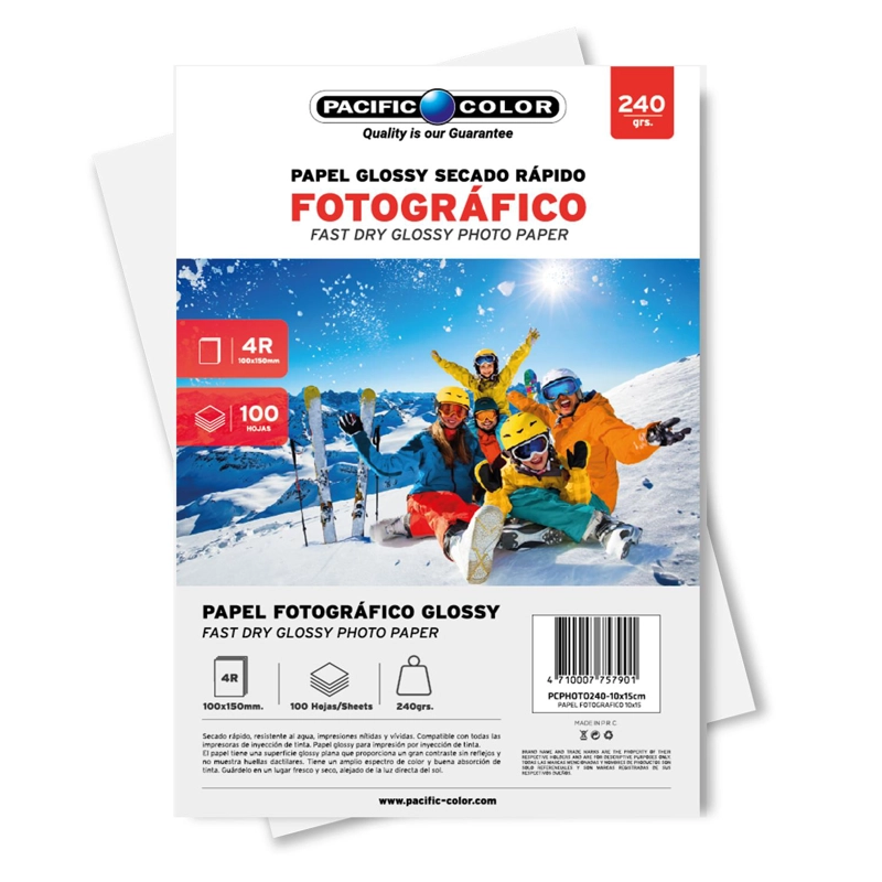 PAPEL FOTOGRÁFICO SECADO RÁPIDO 10X15CMS DE 100 HOJAS - PS - 1