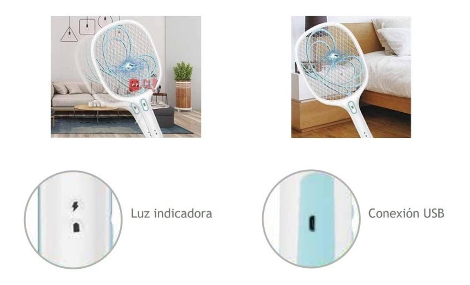 MATAMOSCA PUNTOSTORE Y MOSQUITOS RAQUETA RECARGABLE PS - 2