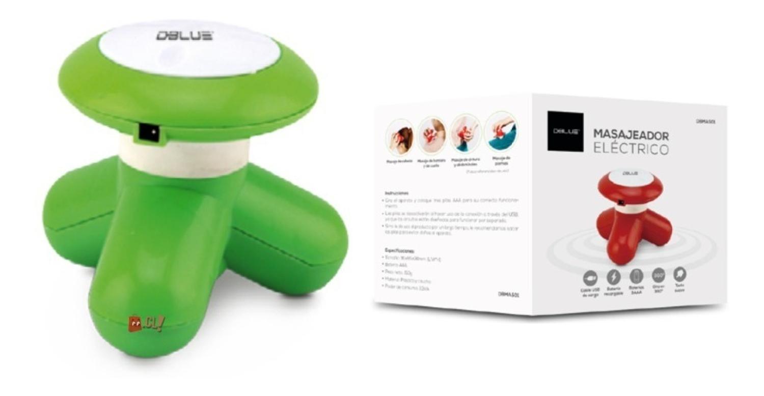 MASAJEADOR DBLUE PORTÁTIL A PILAS O CONEXIÓN USB VERDE PS - 3