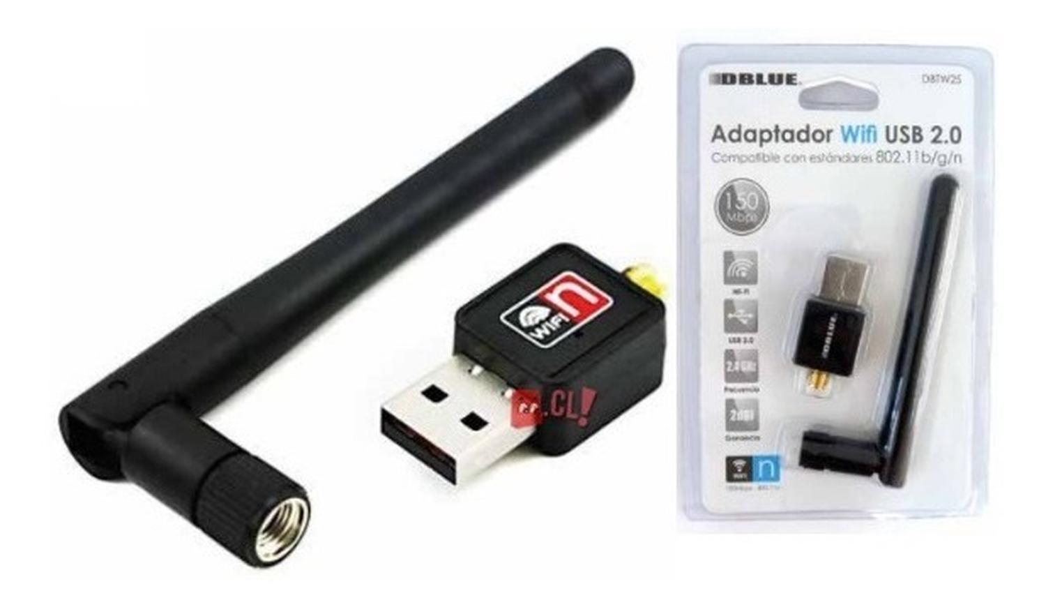 ADAPTADOR WIFI DBLUE USB 150MBPS ANTENA DESMONTABLE PS - 2