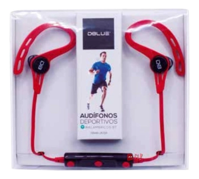 AUDÍFONOS DBLUE DEPORTIVOS PS BLUETOOTH ROJO CABLE PLANO - 3