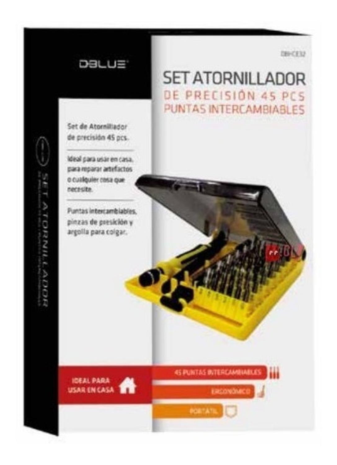 SET HERRAMIENTAS DBLUE ATORNILLADOR 45 PIEZAS PRECISION INTERCAMBIABLES PS - 4