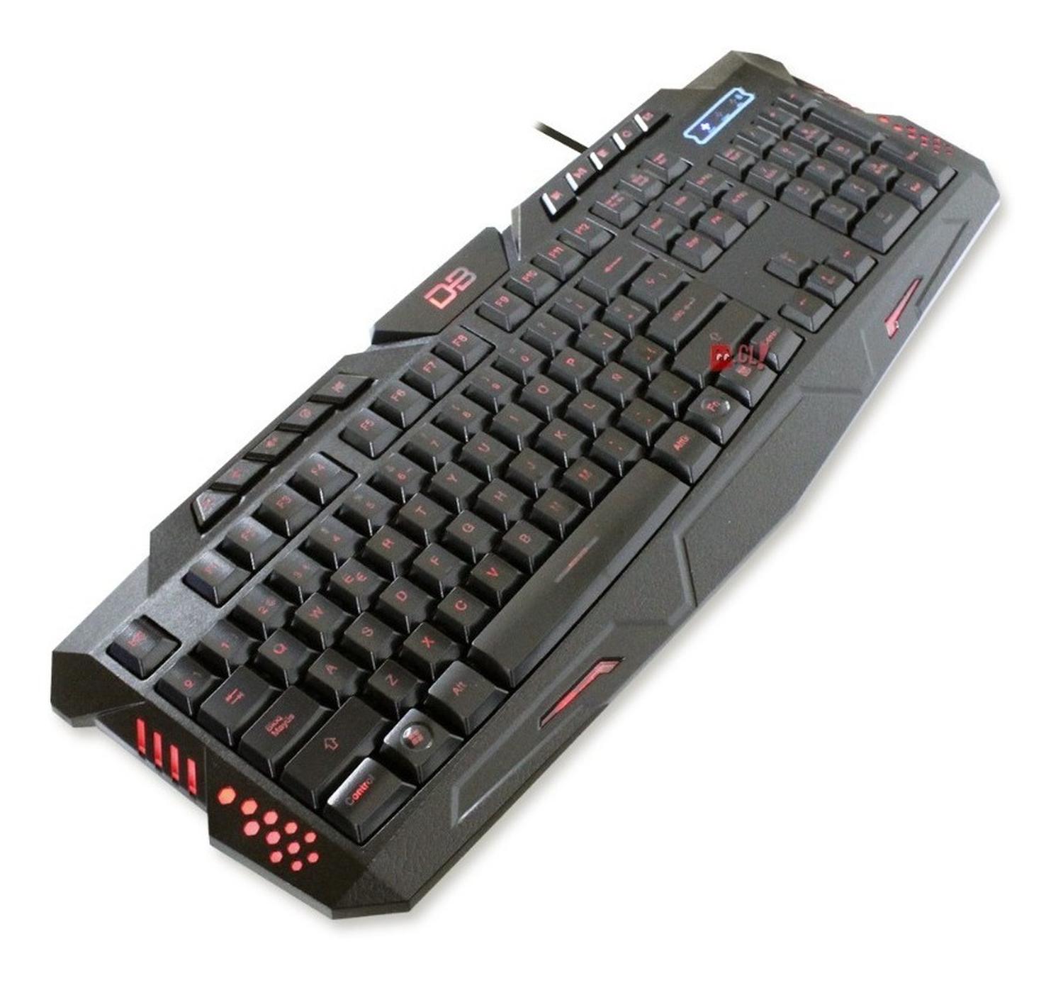 TECLADO GAMER UNIVERSAL DBLUE K43 PRO PC USB ILUMINACIÓN ROJO/AZUL/PURPURA PS - 2