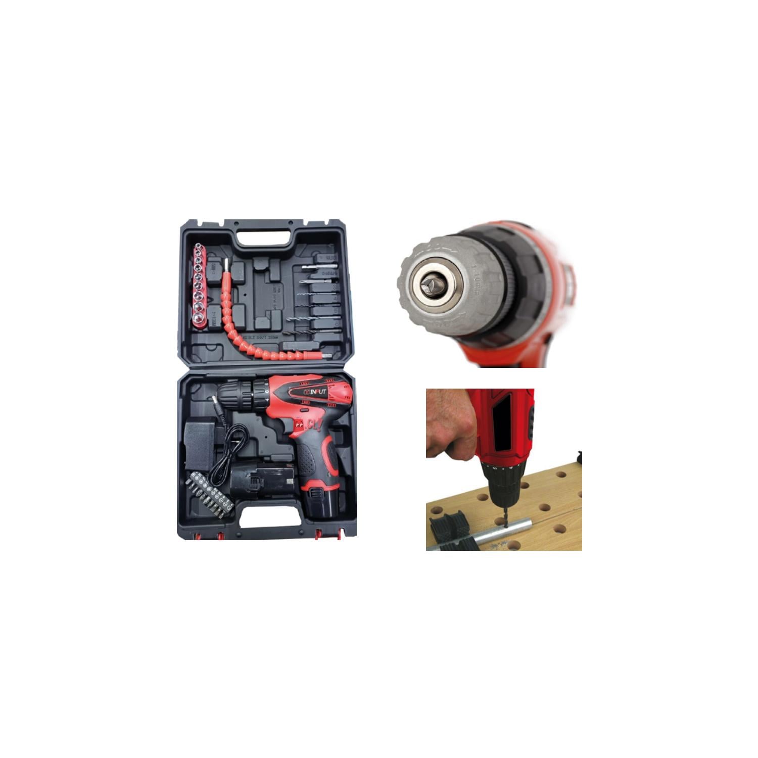 TALADRO ATORNILLADOR PUNTOSTORE INALÁMBRICO 550 RPM DOS BATERÍAS - PS - 2