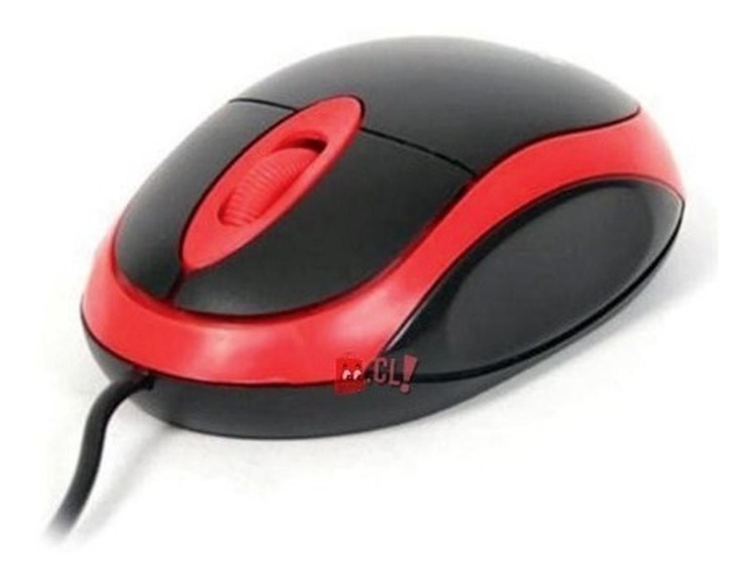 MOUSE ÓPTICO CON CONEXIÓN USB COLOR ROJO - PS - 1