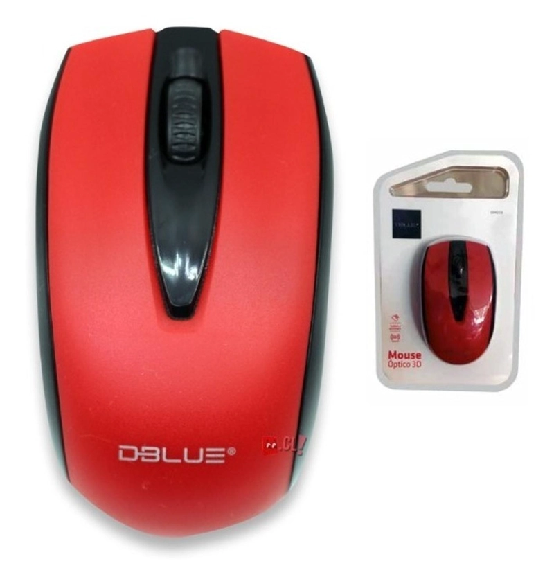 MOUSE INALAMBRICO OPTICO 1200 DPI COLOR ROJO - PS - 3