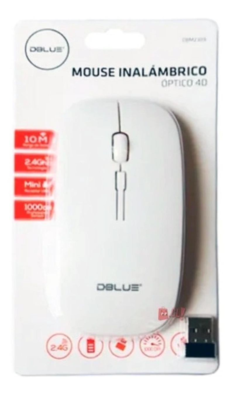 MOUSE OPTICO INALAMBRICO DISEÑO PLANO COLOR BLANCO - PS - 2