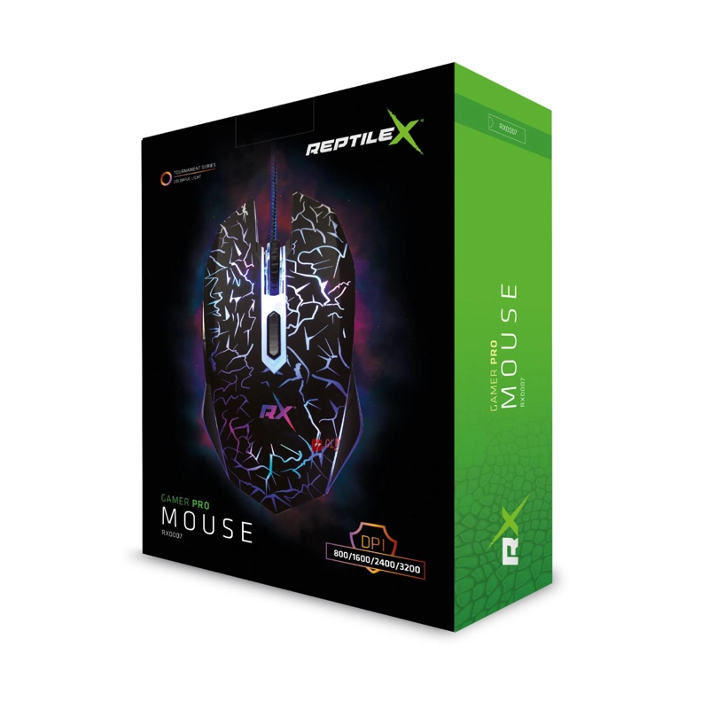 MOUSE REPTILEX GAMER PC USB 3200DPI RETROILUMINADO PS - 3