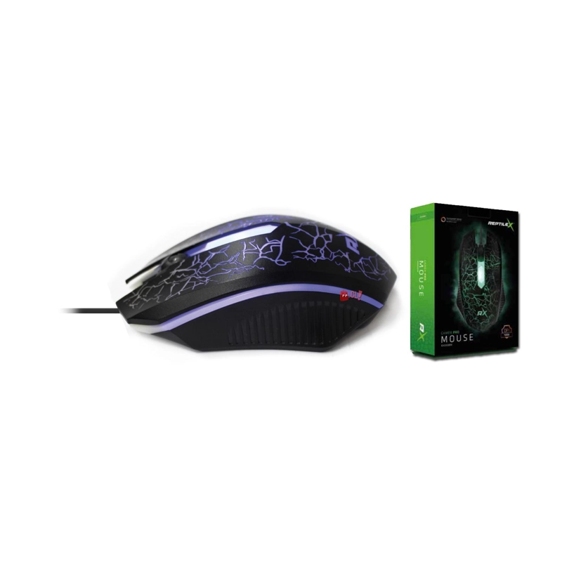 MOUSE REPTILEX GAMER PC USB RETROILUMINADO NEGRO PS - 2