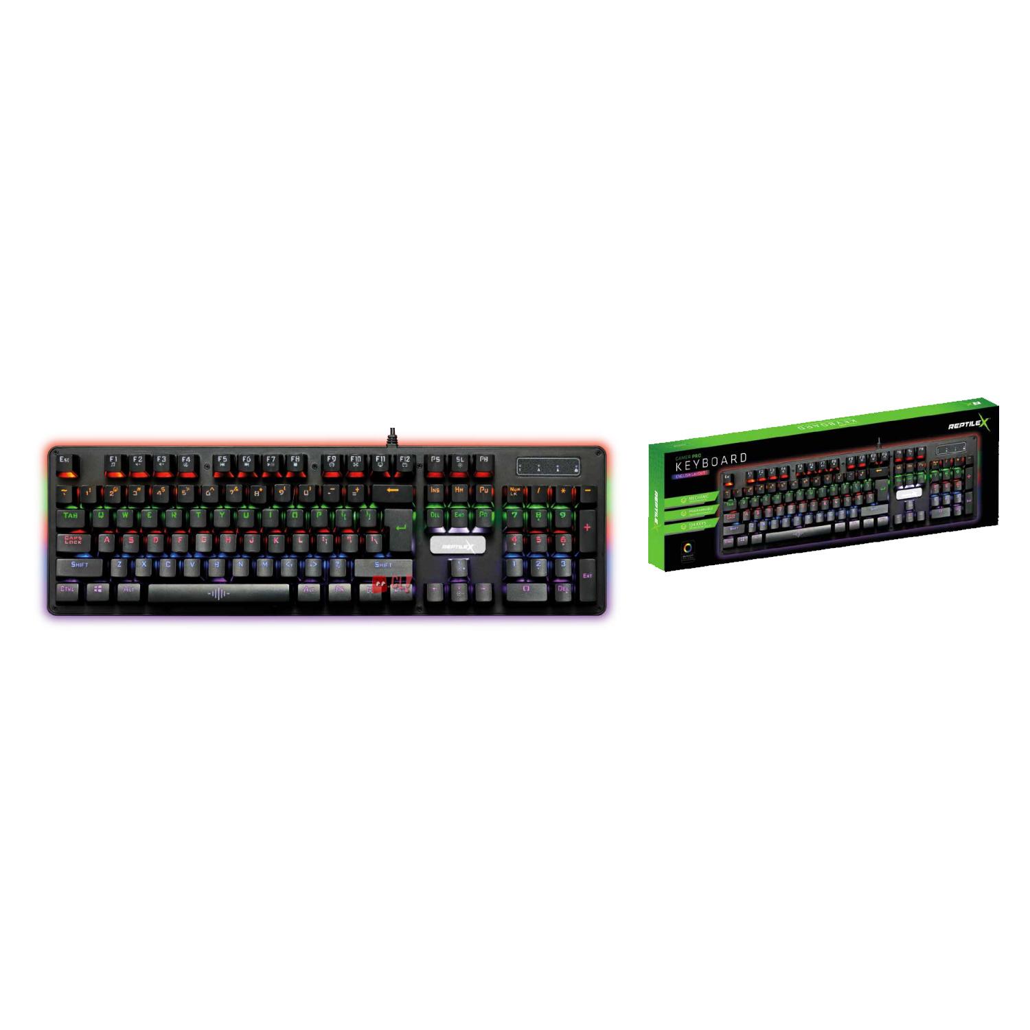 TECLADO GAMER WINDOWS / LINUX REPTILEX PC MECÁNICO RETROILUMINADO PS - 2