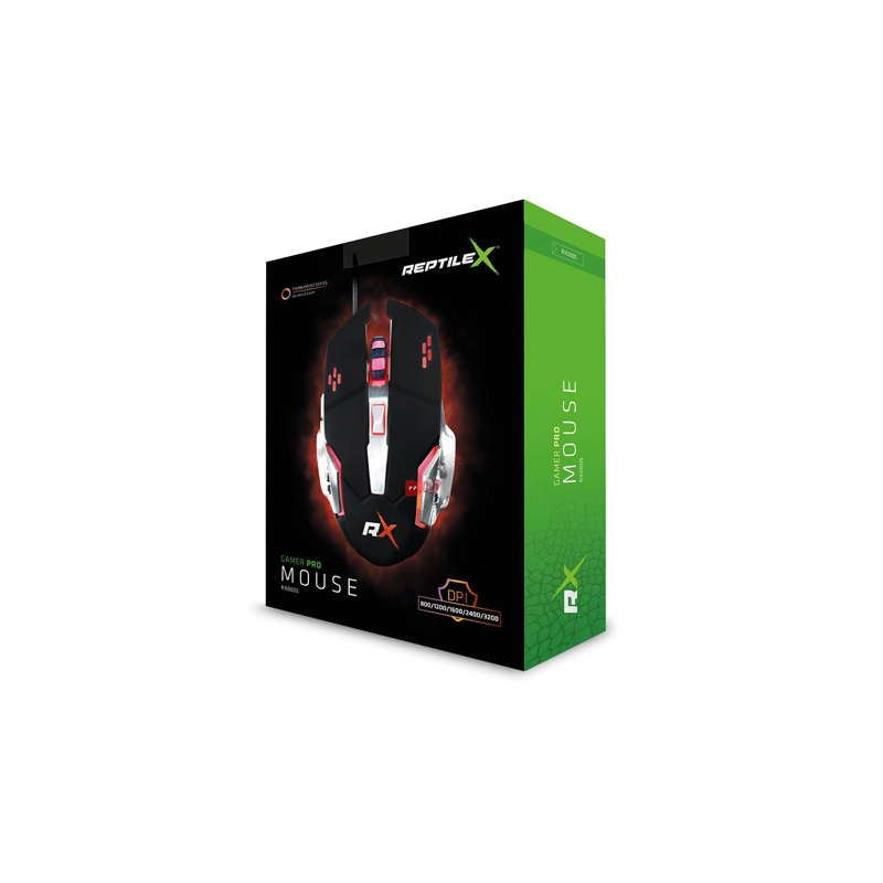MOUSE REPTILEX GAMER PC USB 3200DPI RETROILUMINADO PS - 3