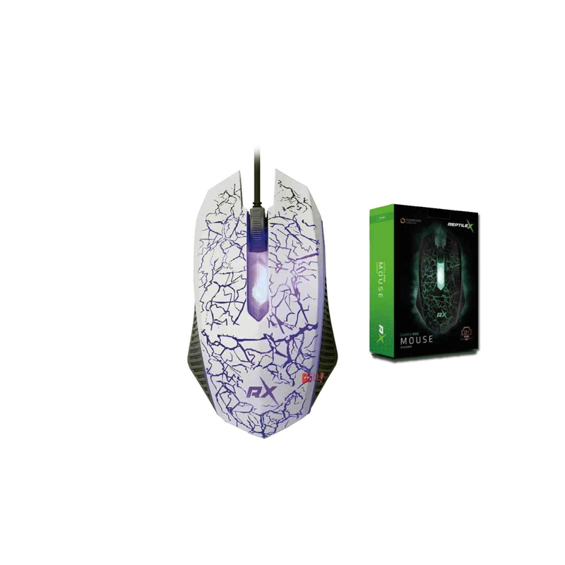 MOUSE REPTILEX GAMER PC USB RETROILUMINADO BLANCO PS - 2
