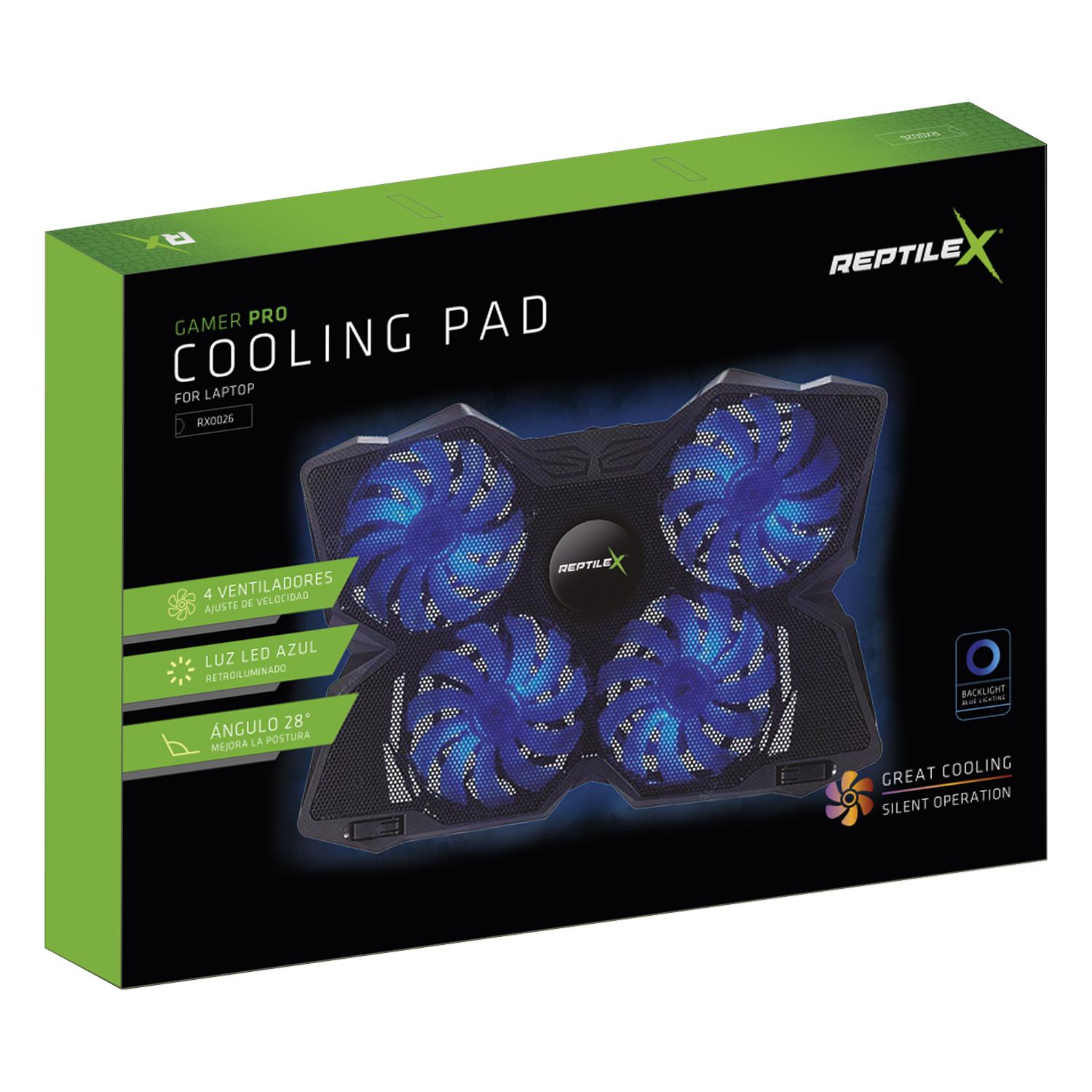 BASE REPTILEX 4 VENTILADORES NOTEBOOK GAMER PRO PS - 3