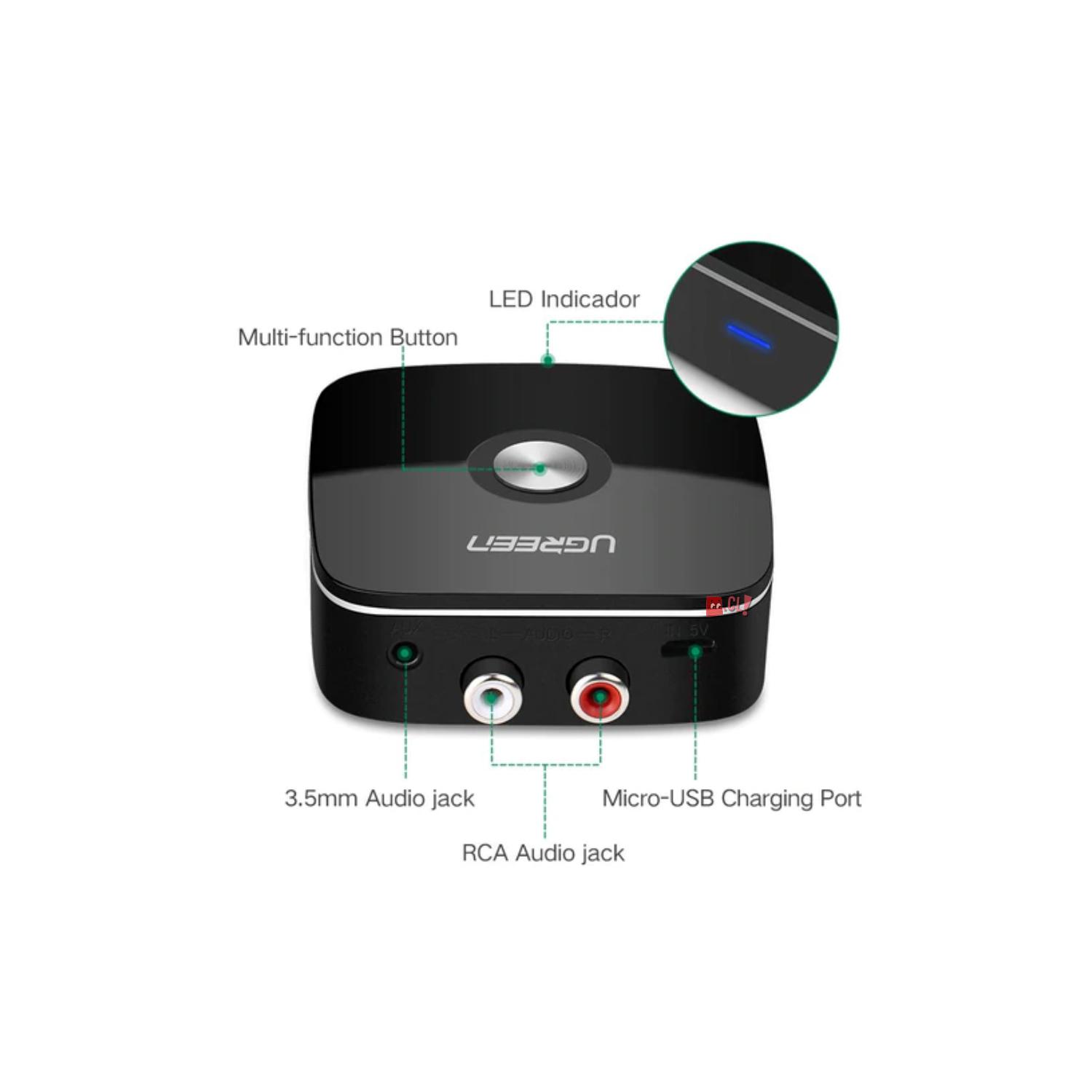 RECEPTOR UGREEN AUDIO BLUETOOTH 4.1 Y RCA - PS - 2