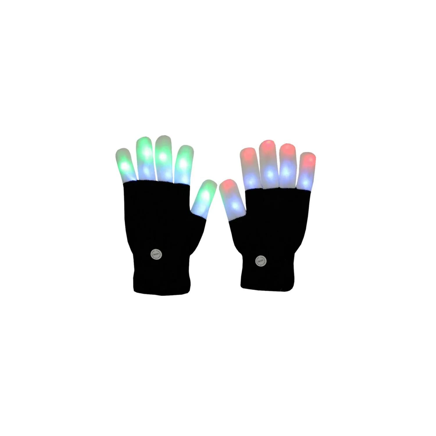GUANTES PUNTOSTORE NEGRO TIK TOK CON LUCES LED DE COLORES - PS - 1