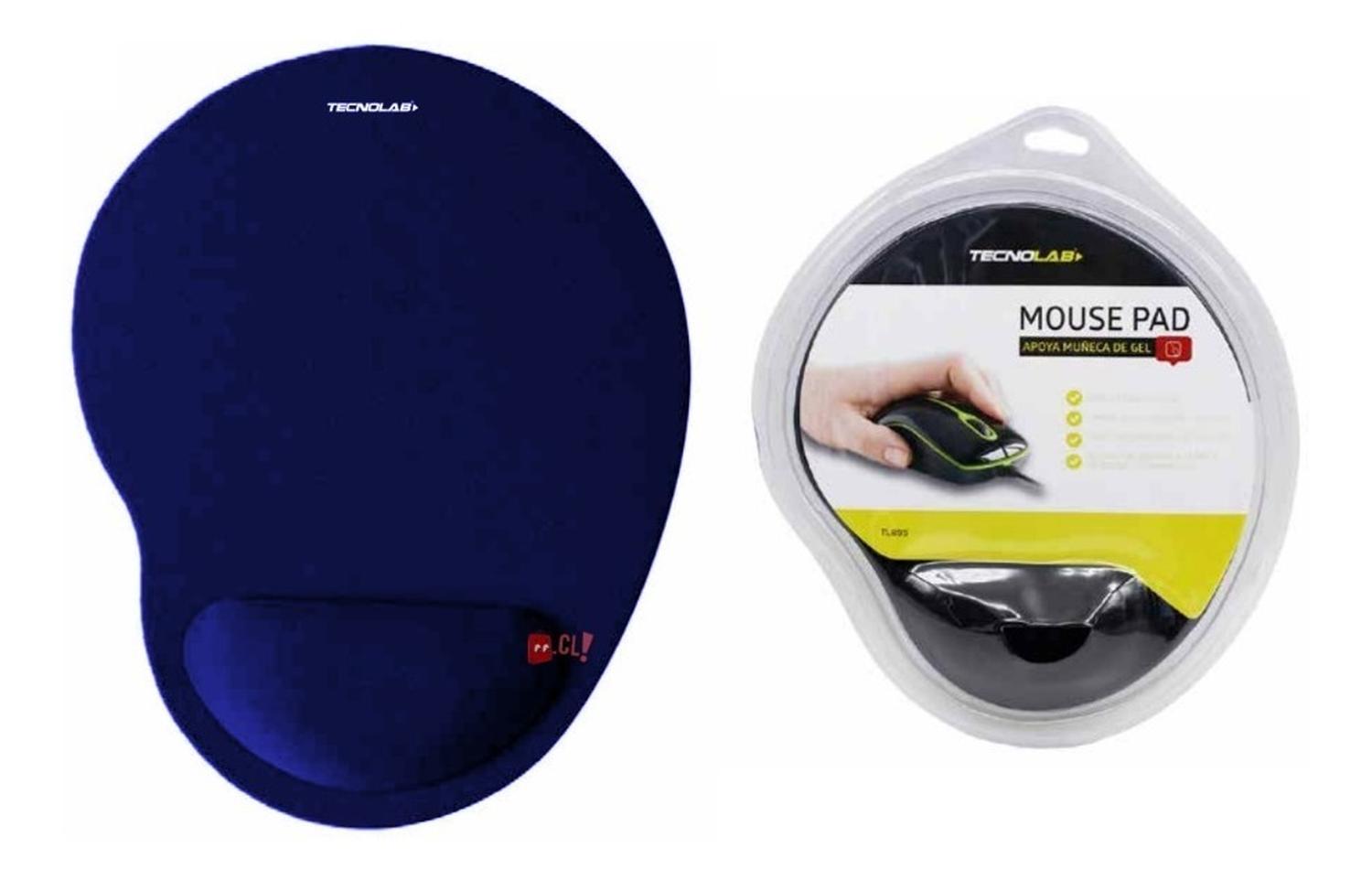 MOUSE PAD TECNOLAB CON APOYA MUÑECA GEL AZUL PS - 2