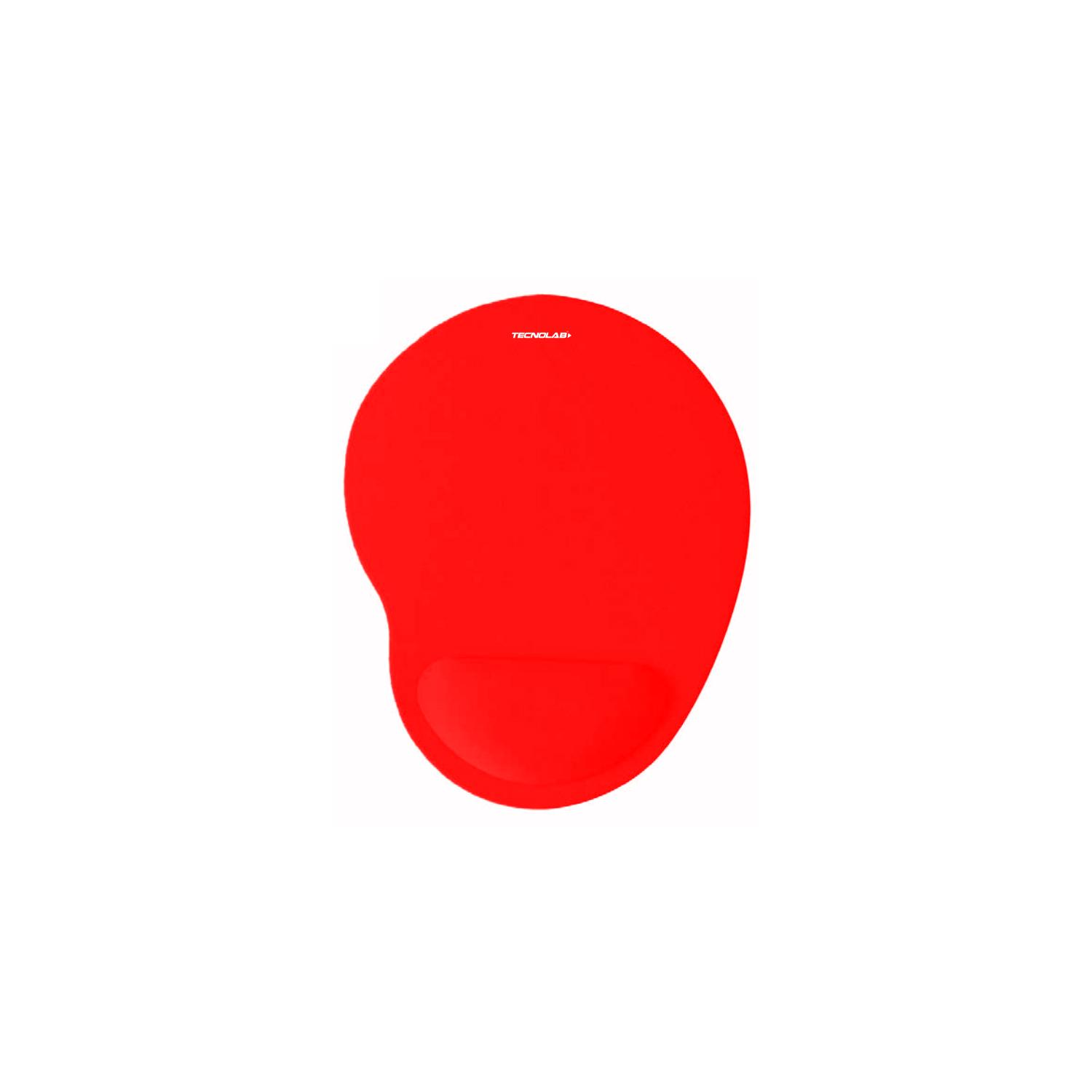 MOUSE PAD TECNOLAB CON APOYA MUÑECA GEL ROJO PS - 1