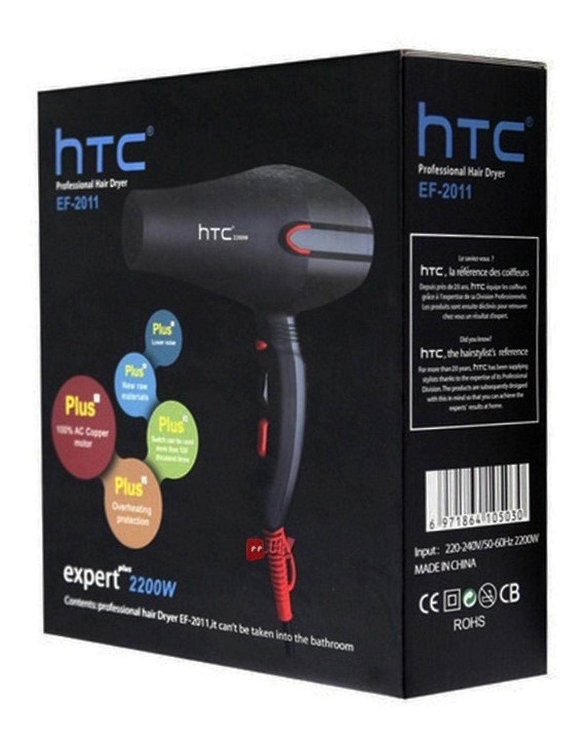 SECADOR DE CABELLO HTC EF-2011 2200 W PROFESIONAL NEGRO PS - 4