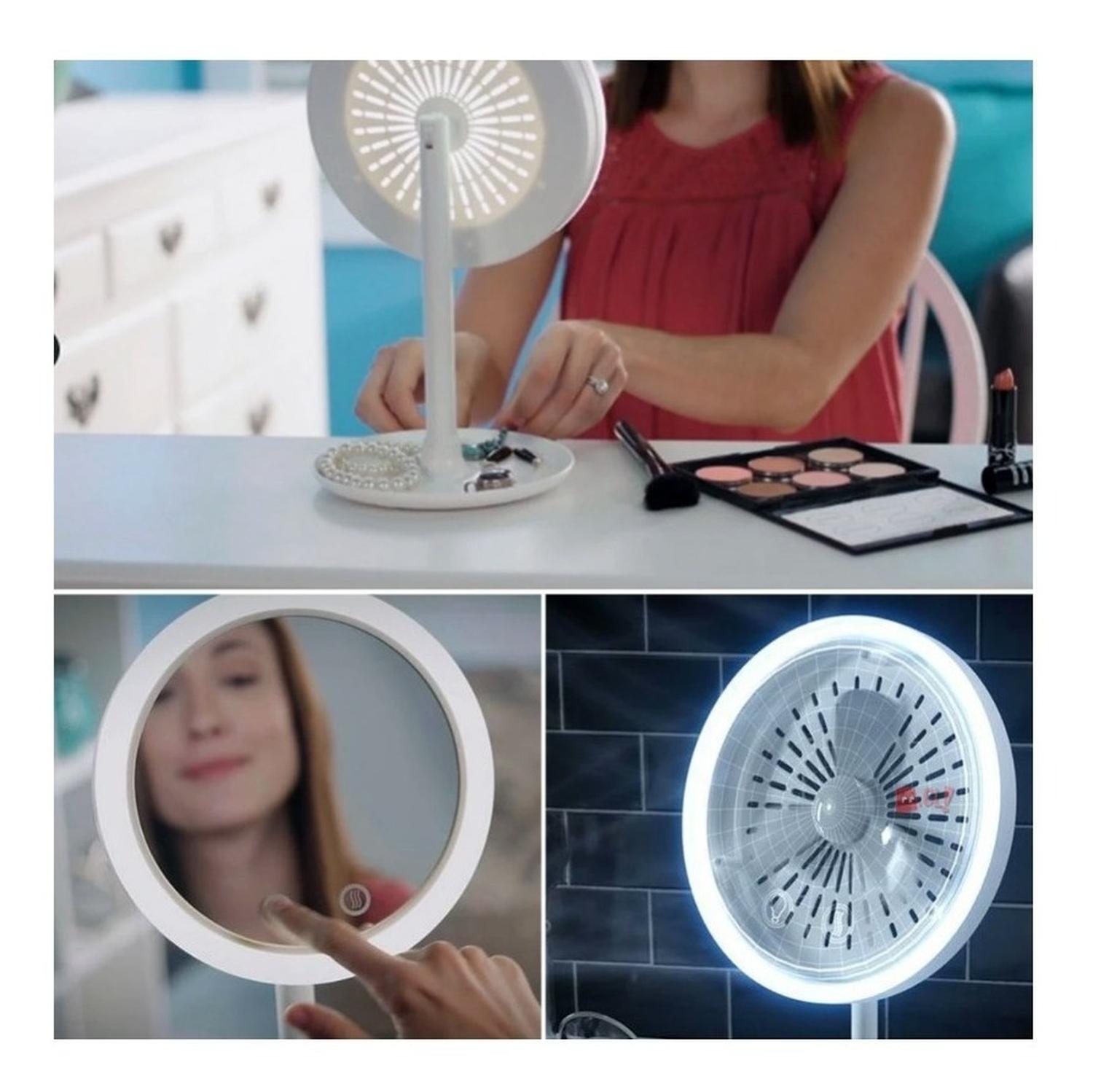 ESPEJO PUNTOSTORE 5X PARA MAQUILLAJE CON LUZ LED Y VENTILADOR PS - 3