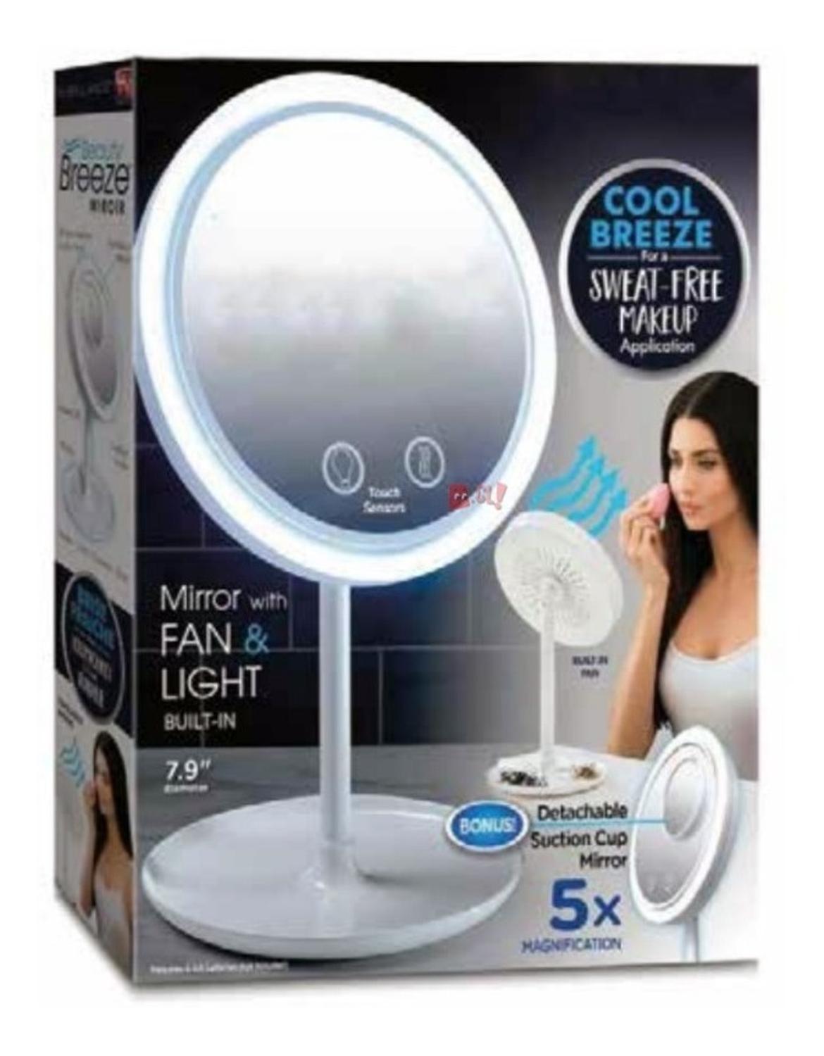 ESPEJO PUNTOSTORE 5X PARA MAQUILLAJE CON LUZ LED Y VENTILADOR PS - 4
