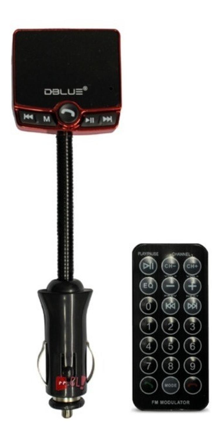 TRANSMISOR FM DBLUE BLUETOOTH AUTO ROJO - PS - 2