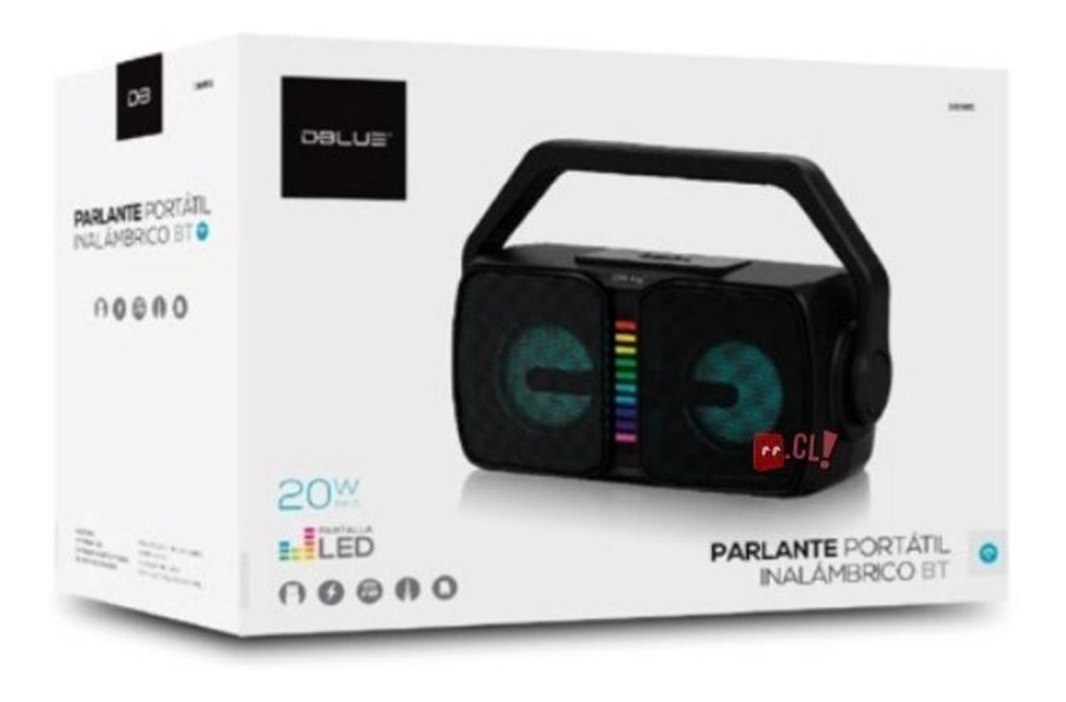 PARLANTE BLUETOOTH DBLUE PORTÁTIL PANTALLA LED 20W - 4