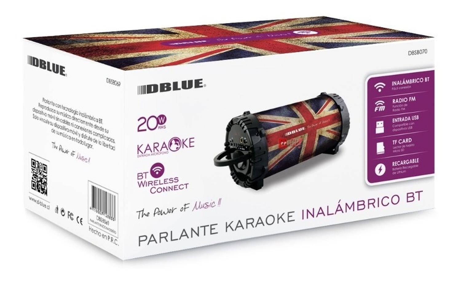 PARLANTE BLUETOOTH DBLUE BANDERA BAZOOKA PORTÁTIL DISEÑO 20W - 2
