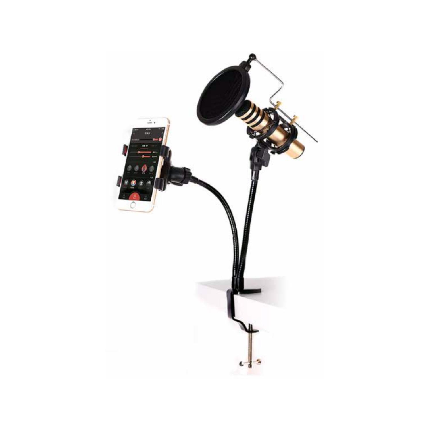 SOPORTE DBLUE DUAL DE MICRÓFONO Y CELULAR PARA ESCRITORIO - 1