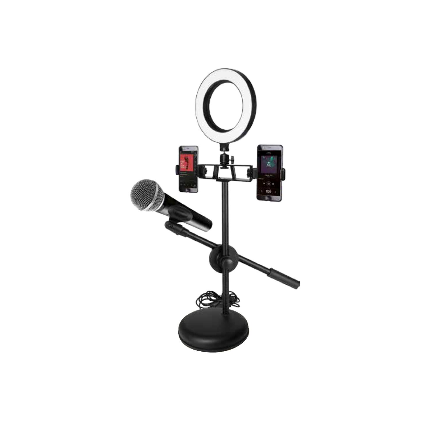 SOPORTE DBLUE PARA MICRÓFONO Y CELULAR CON ARO LED - 1