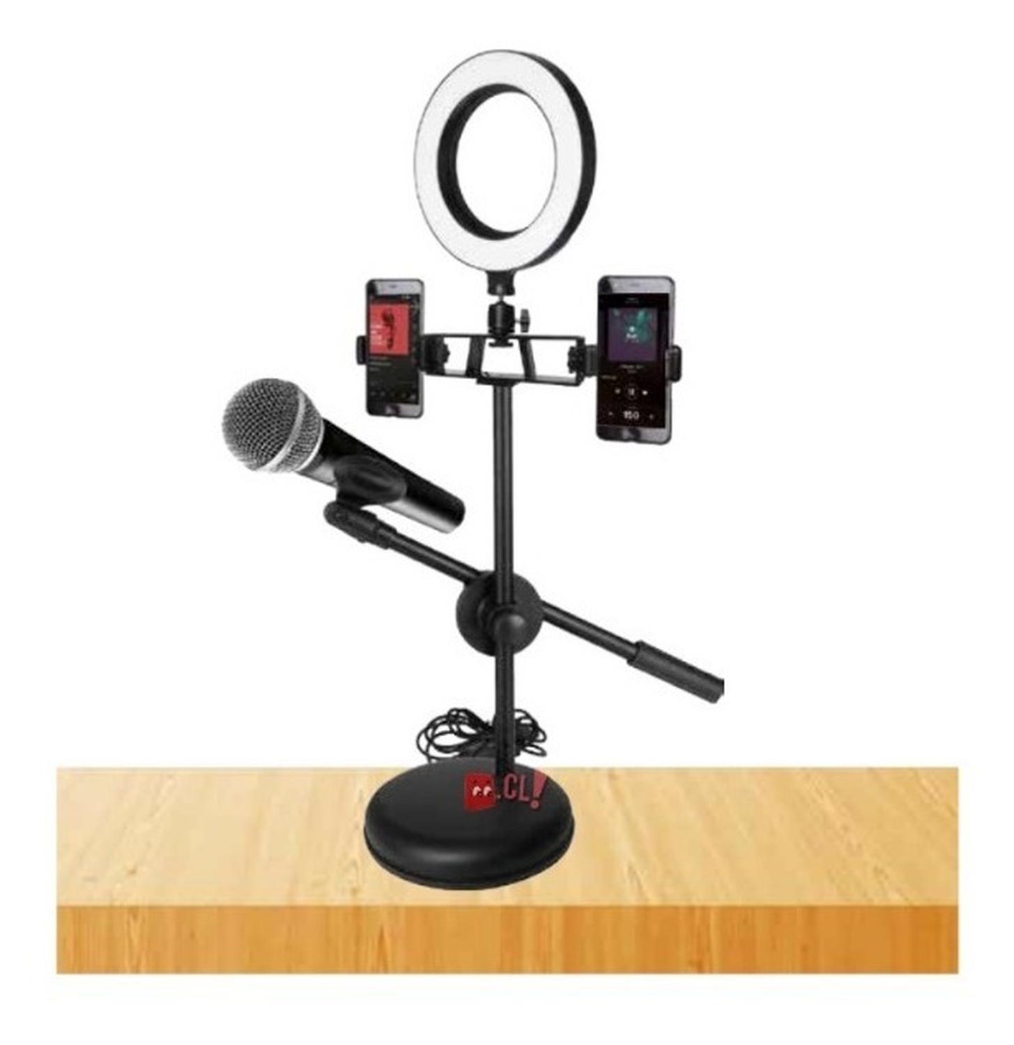 SOPORTE DBLUE PARA MICRÓFONO Y CELULAR CON ARO LED - 3