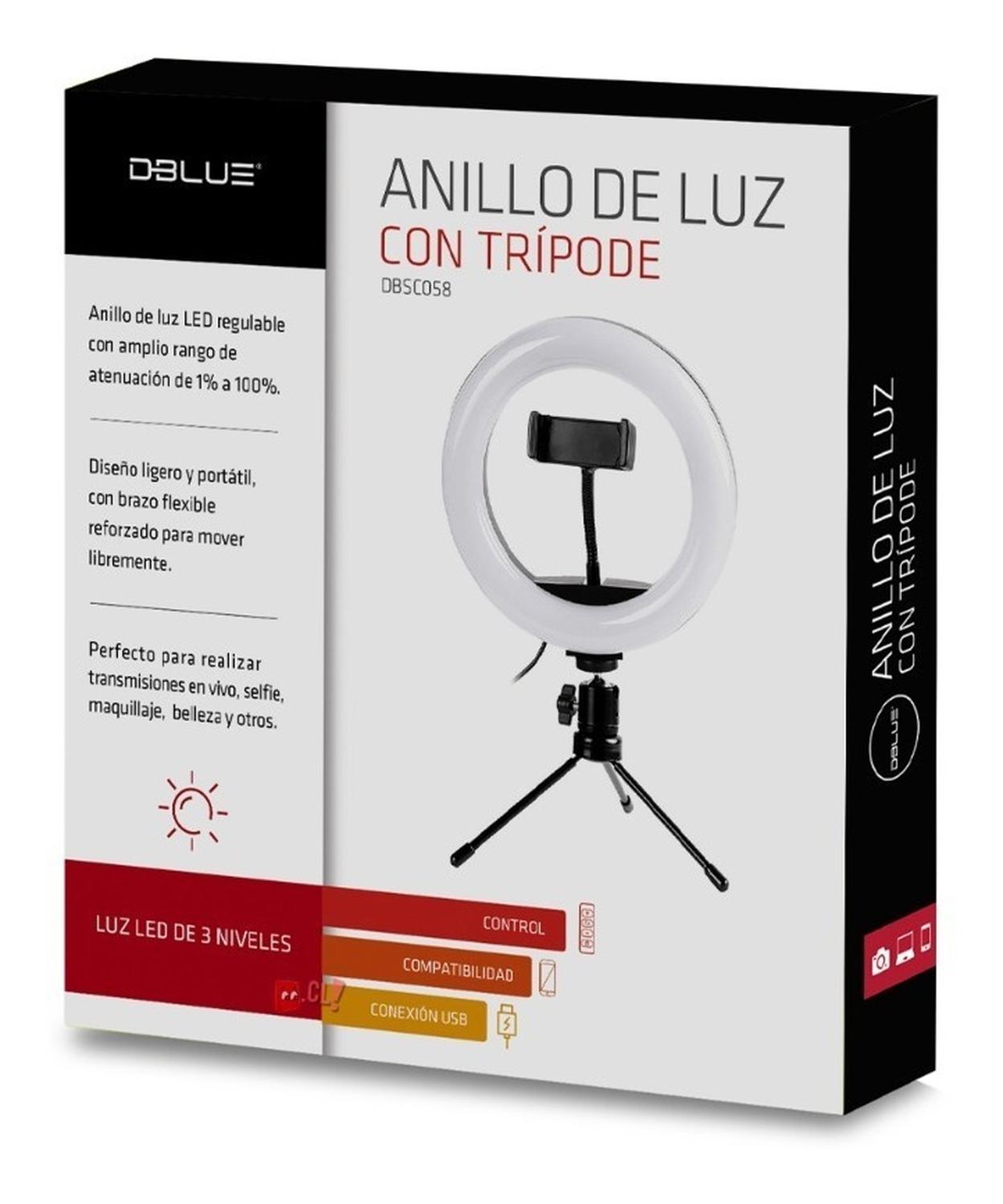 ARO LED DBLUE ANILLO DE LUZ CELULAR CON CONTROL DE LUZ Y TRÍPODE PS - 3