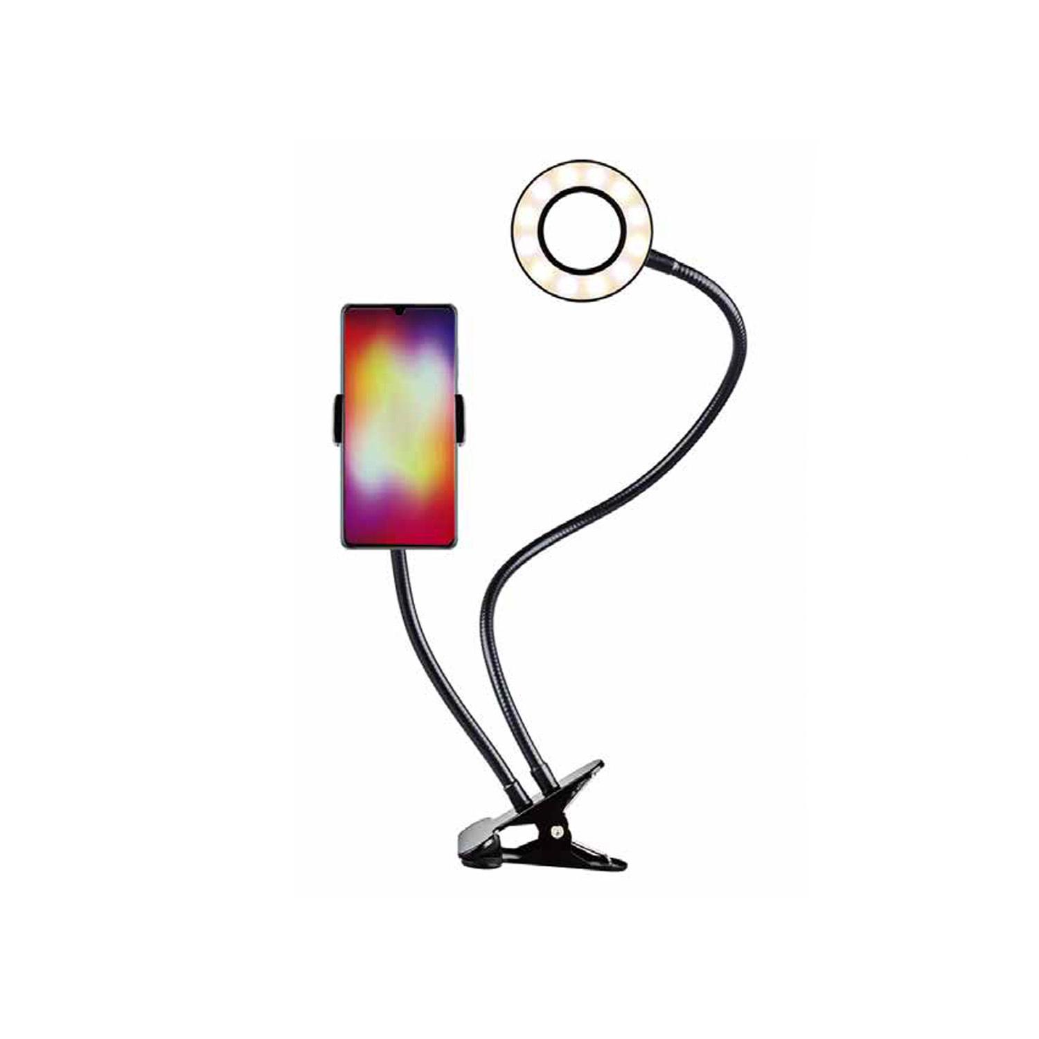 SOPORTE CELULAR DBLUE ESCRITORIO CON ARO LED CON CONTROL LUZ - 1