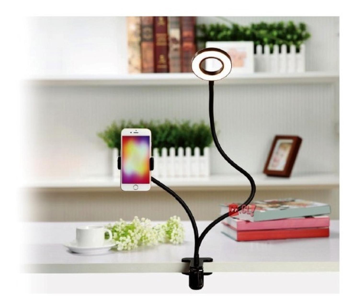 SOPORTE CELULAR DBLUE ESCRITORIO CON ARO LED CON CONTROL LUZ - 2