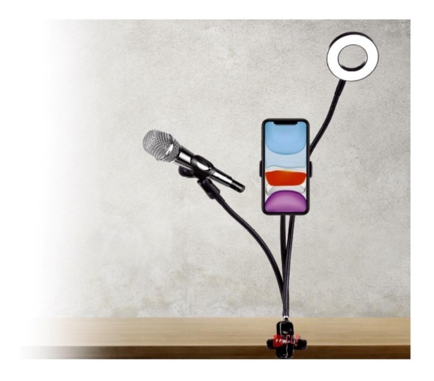 SOPORTE CELULAR DBLUE CLIP CON ARO LED CON CONTROL DE LUZ - 2
