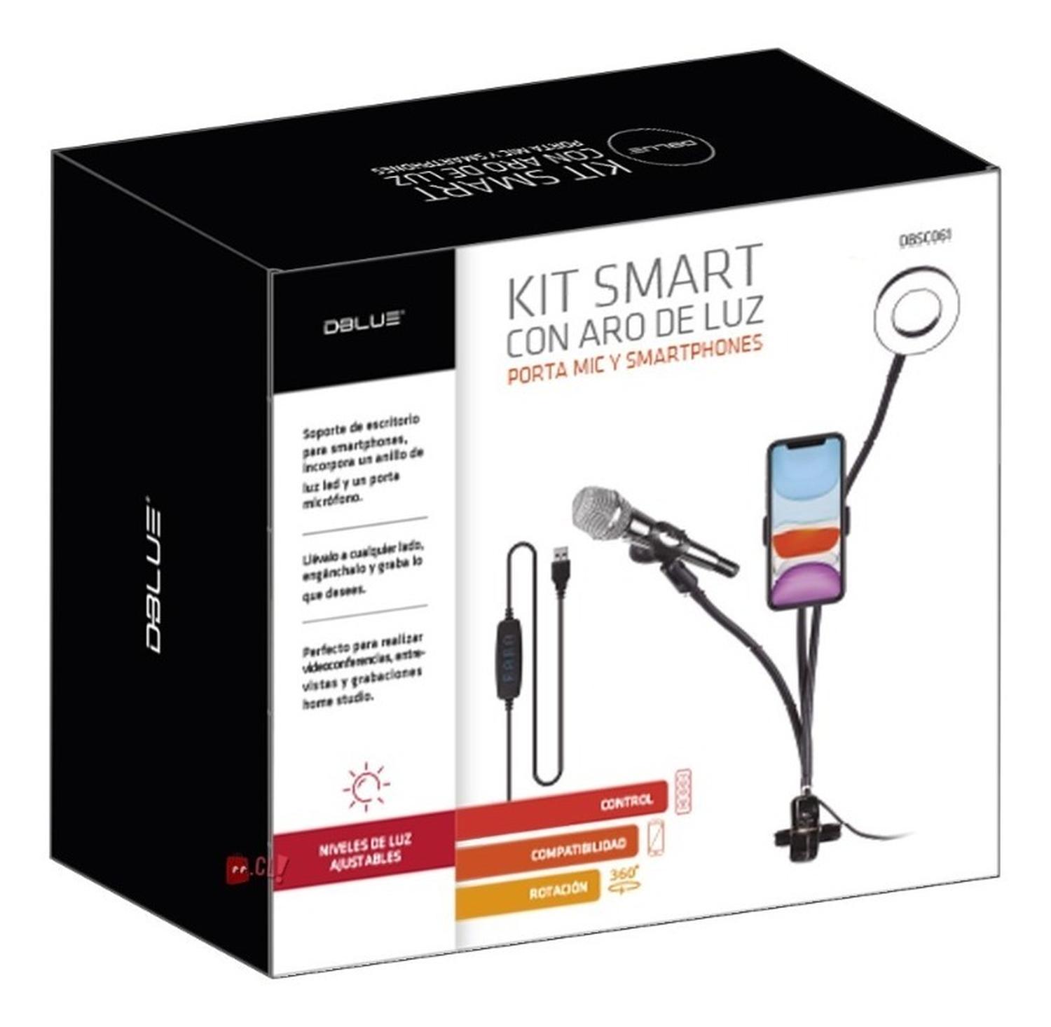 SOPORTE CELULAR DBLUE CLIP CON ARO LED CON CONTROL DE LUZ - 4